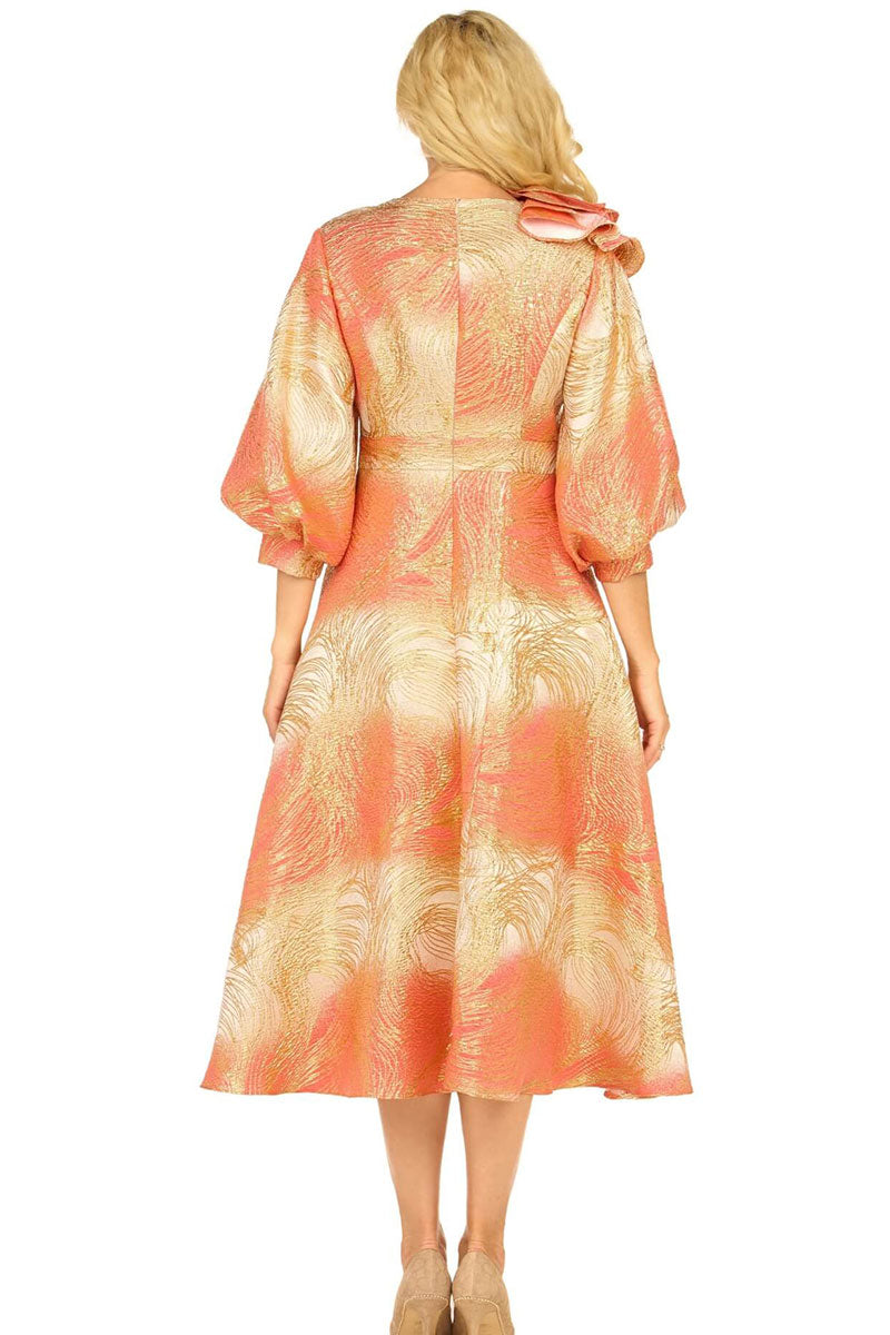 Giovanna Church Dress D1679-Orange, Orange / 18W / No Hat