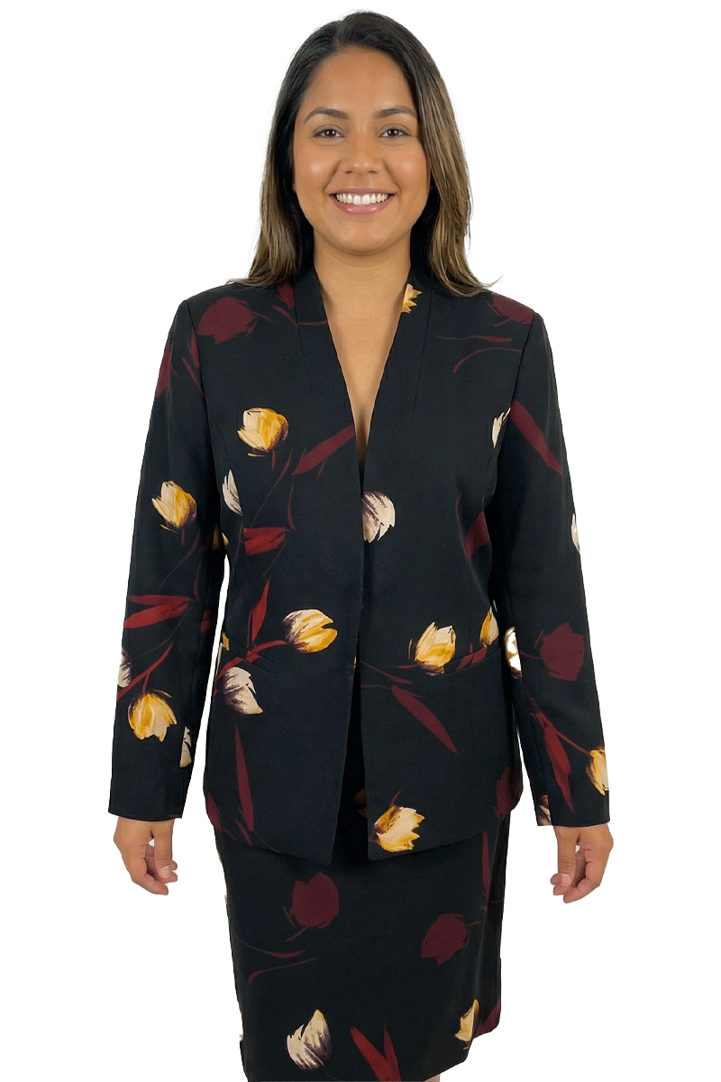 Giovanna Skirt Suit S0723-Black Multi