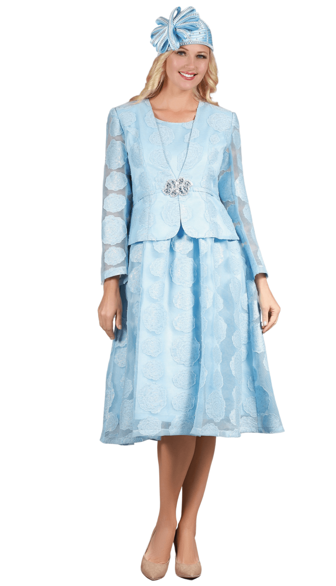 Giovanna Church Dress D1345-Ice Blue – Church suits for less
