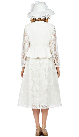 Giovanna Dress D1545C-Off-White - Church Suits For Less