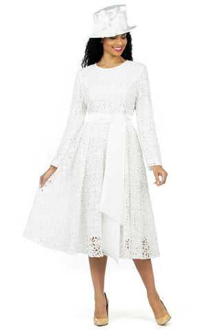 Giovanna Church Dress D1556C-Off-White - Church Suits For Less