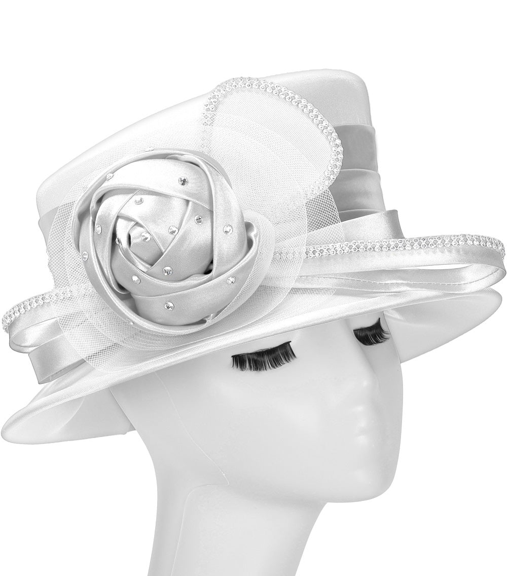 Giovanna Church Hat HG1060E-White - Church Suits For Less