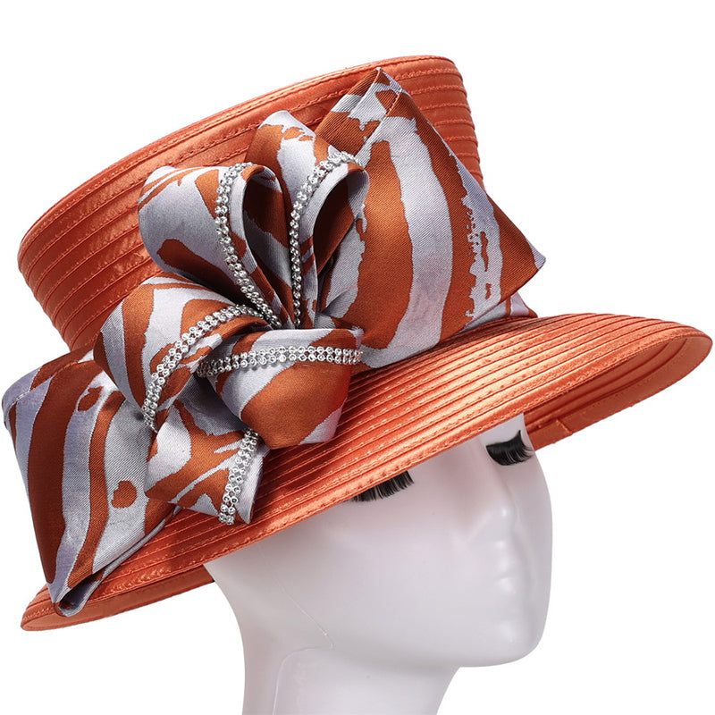 Giovanna Church Hat HG1195-Orange - Church Suits For Less