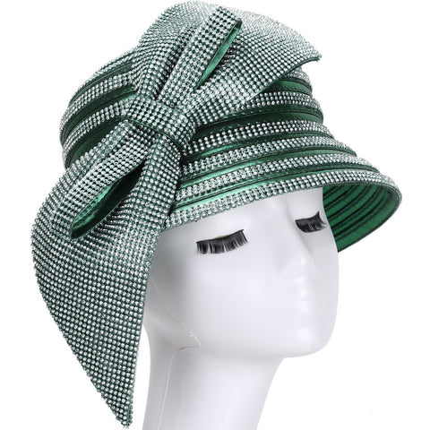 Giovanna Church Hat HM1016-Emerald - Church Suits For Less