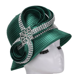 Giovanna Church Hat HR1067-Emerald - Church Suits For Less