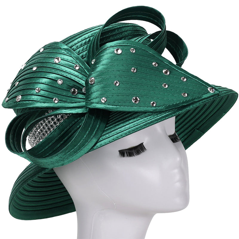 Giovanna Church Hat HR1068-Emerald - Church Suits For Less