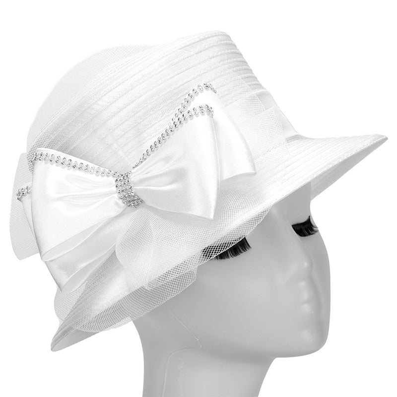 Giovanna Church Hat HR1070-White - Church Suits For Less