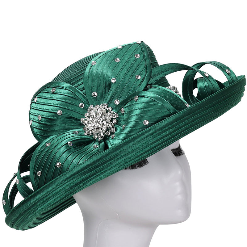 Giovanna Church Hat HR1071-Emerald - Church Suits For Less