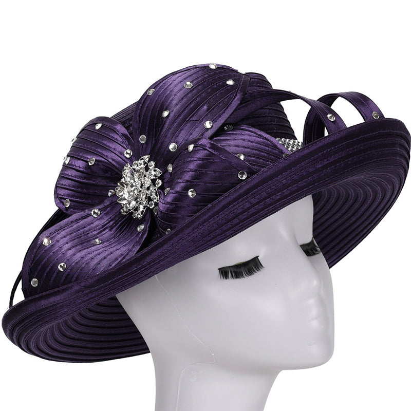 Giovanna Church Hat HR1071-Purple - Church Suits For Less