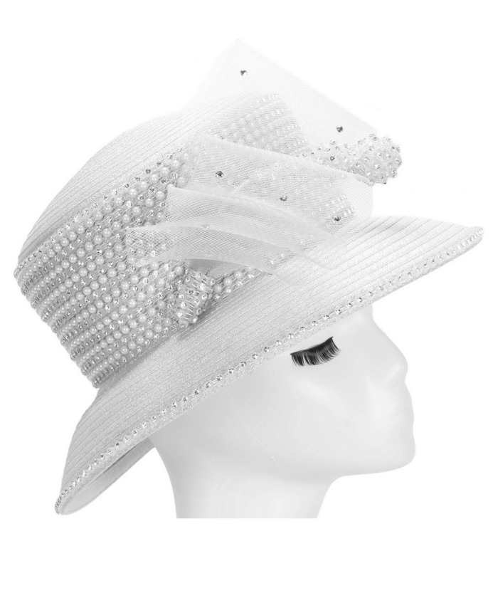 Giovanna Church Hat HR22118-Silver main image 1