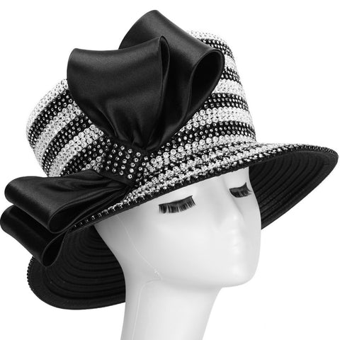 Giovanna Church Hat HR22106-Black/White