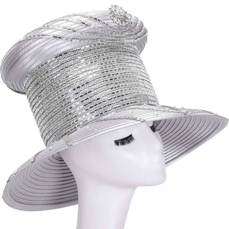 Giovanna Church Hat HR22134-Silver – Church suits for less