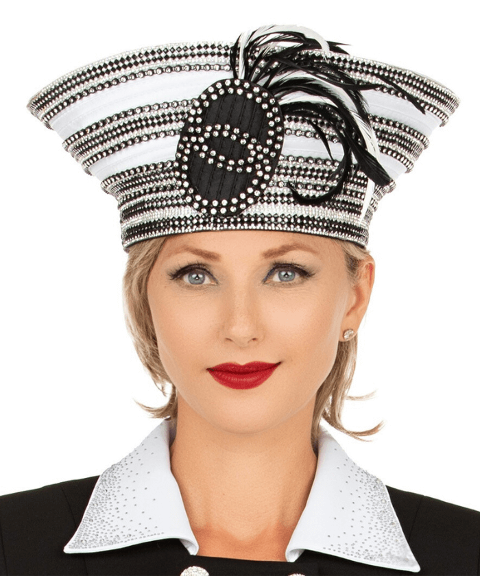 Giovanna Church Hat HR22153-White Black