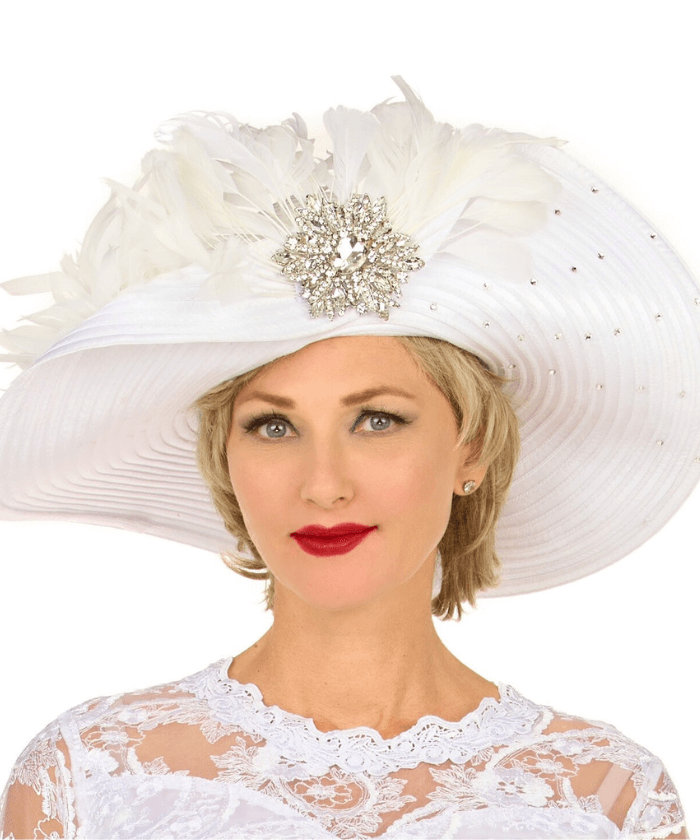 Giovanna Church Hat HR22158-White