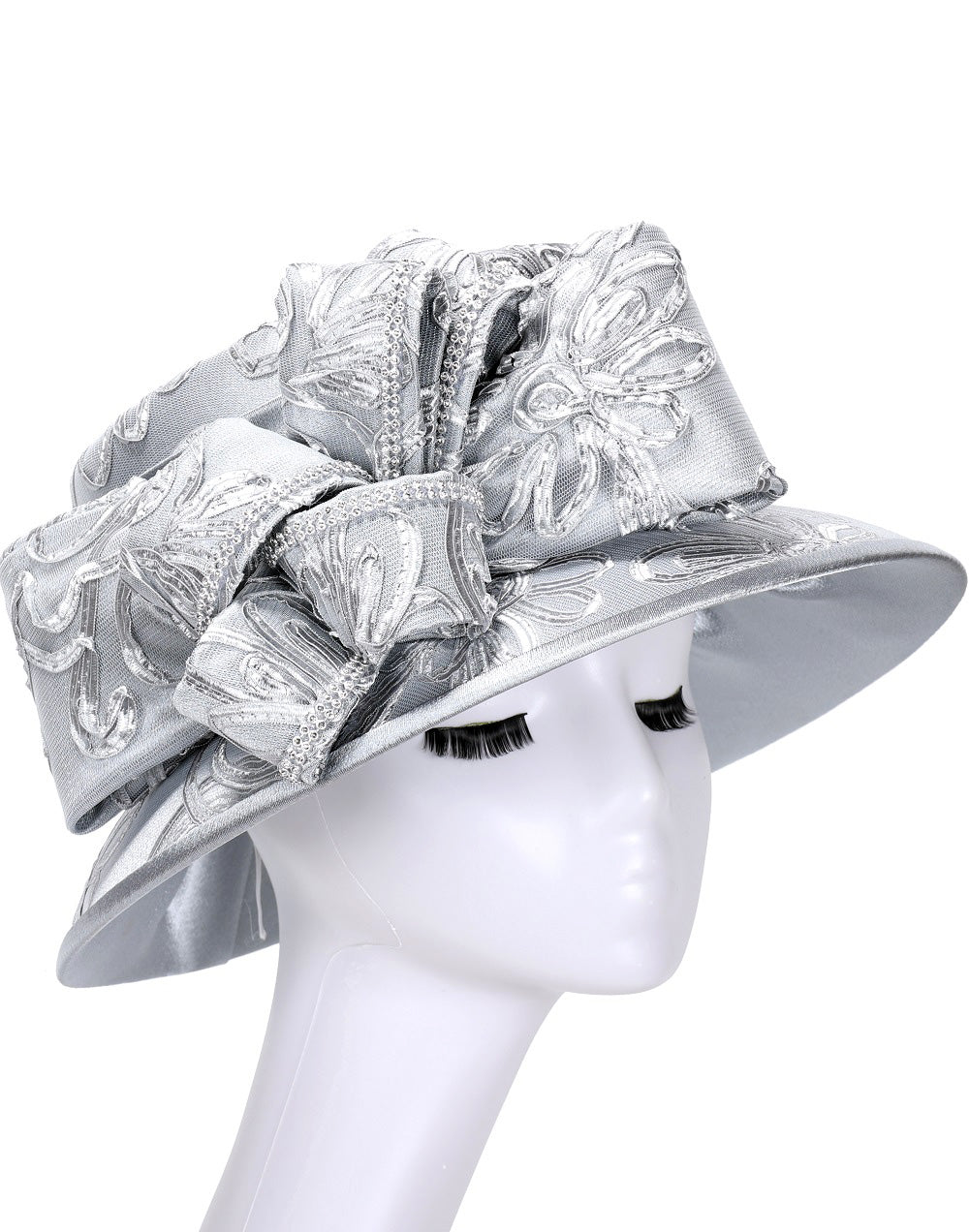 Giovanna Church Hat HD1561-Silver - Church Suits For Less