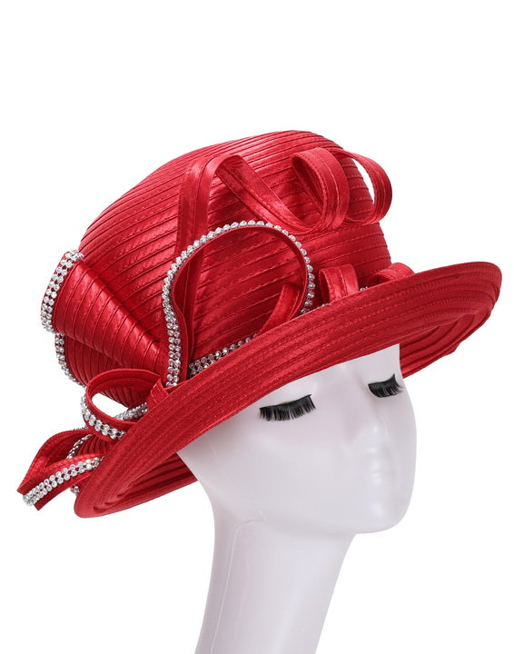 Giovanna Church Hat HR22103-Red - Church Suits For Less