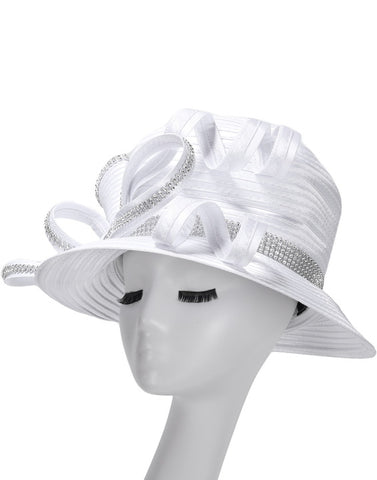 Giovanna Church Hat HR22103-White