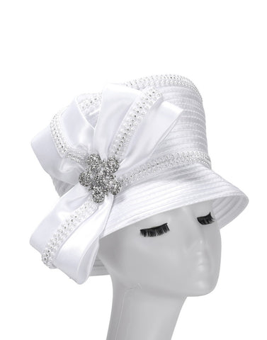 Giovanna Church Hat HR22112-White - Church Suits For Less