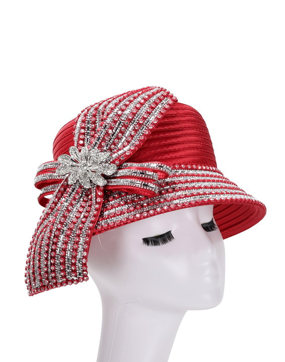 Giovanna Church Hat HR22114-Red - Church Suits For Less