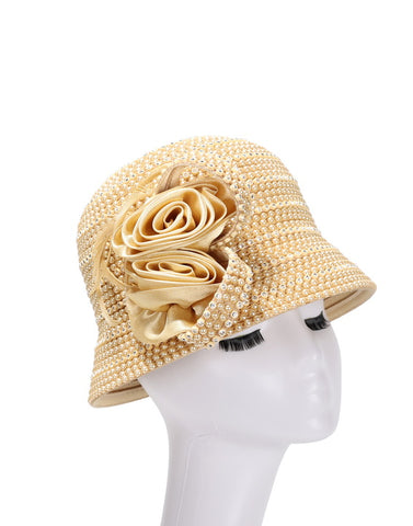 Giovanna Church Hat HR22115-Gold - Church Suits For Less