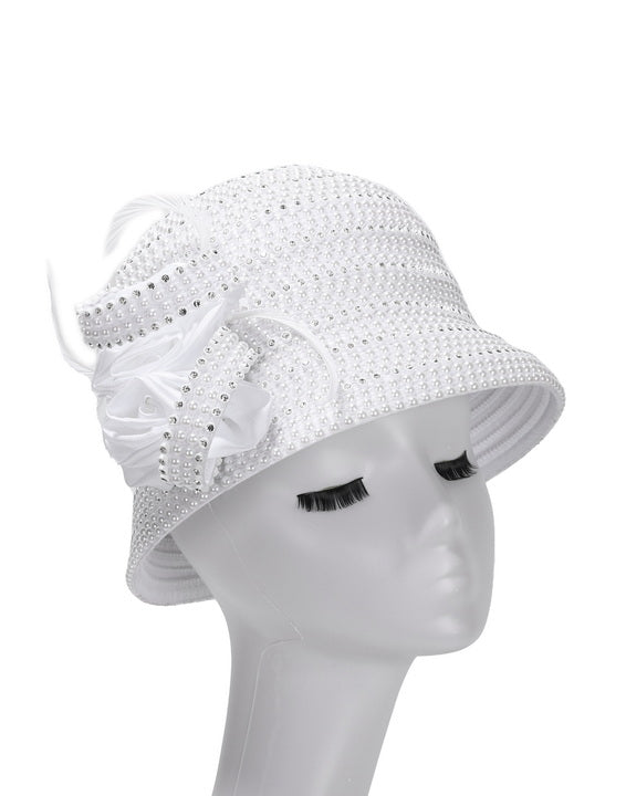 Giovanna Church Hat HR22115-White - Church Suits For Less