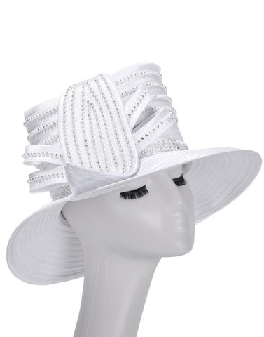 Giovanna Church Hat HR22118-White - Church Suits For Less