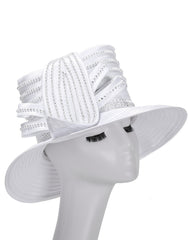 Giovanna Church Hat HR22118-White - Church Suits For Less