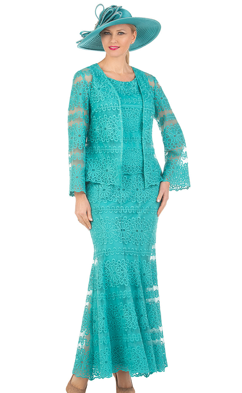Green Church Robe Giovanna Church Suit 0974-Sea Green – Church suits for less