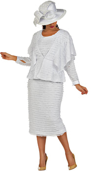 Giovanna Church Suit 0961C-White - Church Suits For Less