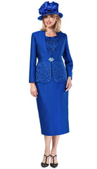 Giovanna Church Suit G1088C-Royal - Church Suits For Less