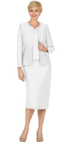 Giovanna Church Suit G1153-White - Church Suits For Less