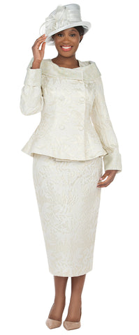 Giovanna Church Suit G1162C-Off-White - Church Suits For Less