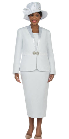 Giovanna Church Suit G1164C-White