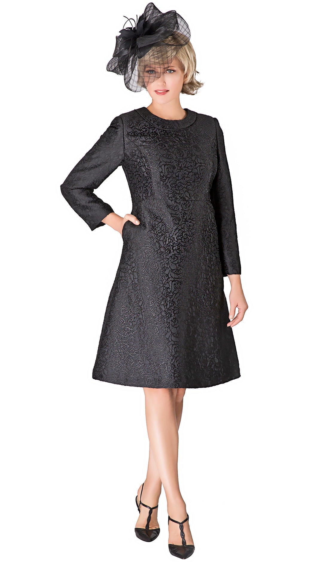 Giovanna Church Dress D1521C-Black - Church Suits For Less