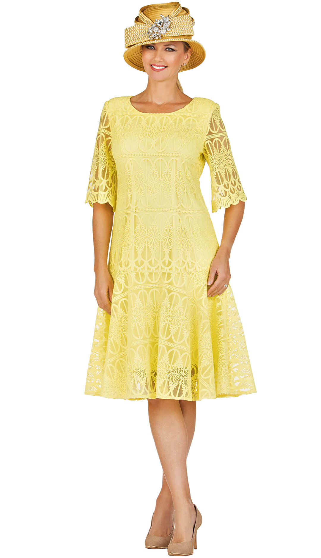 pastel yellow church dress Yellow Church Dresses