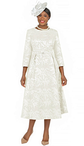 Giovanna Church Dress D1563C-Off-White