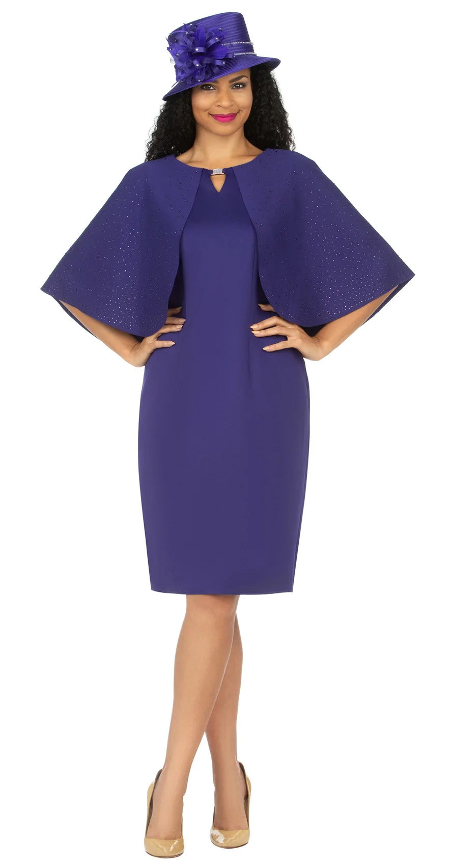 Giovanna Church Dress D1582C-Purple - Church Suits For Less
