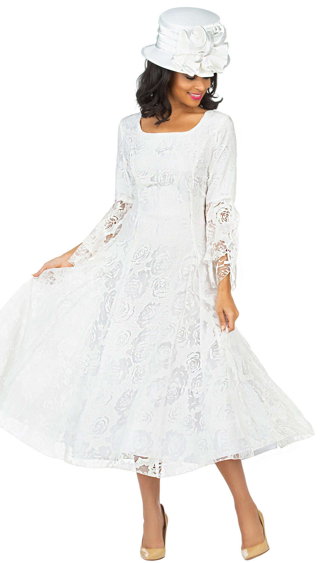 Giovanna Church Dress D1584C-Off-White - Church Suits For Less