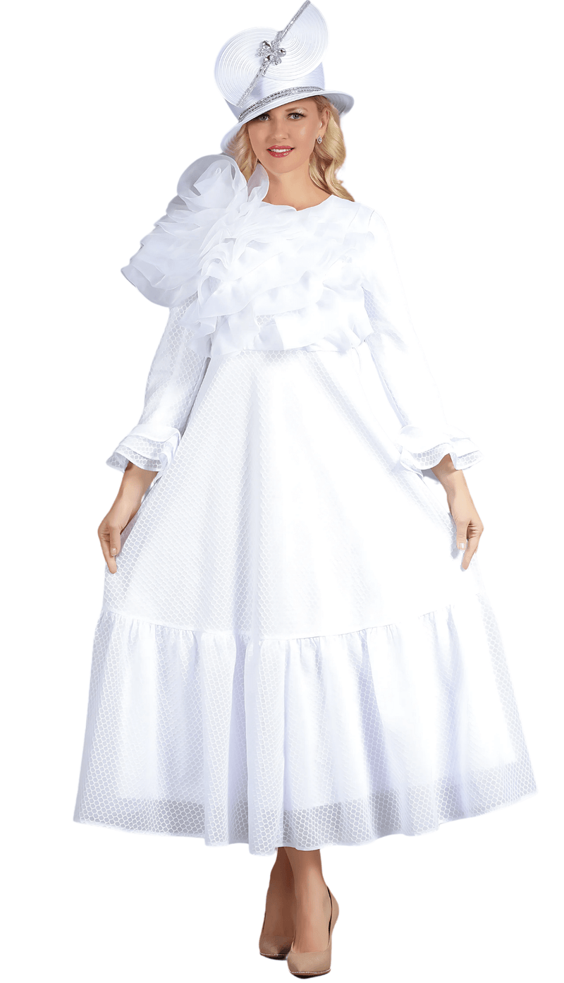 Giovanna Church Dress D1674 White - Church Suits For Less