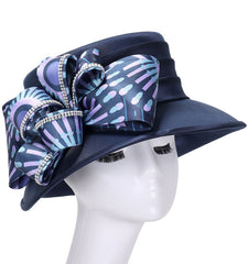 Giovanna Church Hat H0960-Navy Multi - Church Suits For Less
