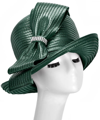 Giovanna Church Hat HM1015-Emerald - Church Suits For Less