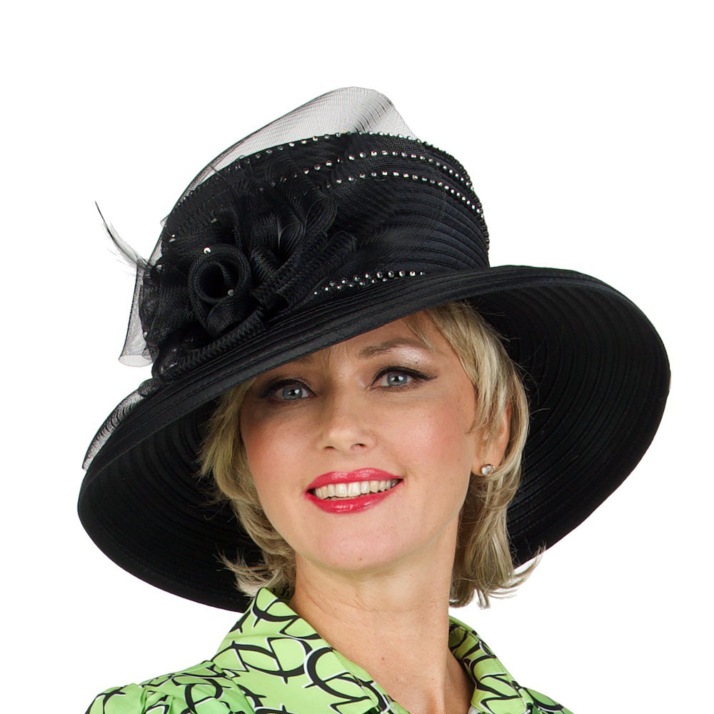 Giovanna Church Hat HR22125-Black - Church Suits For Less
