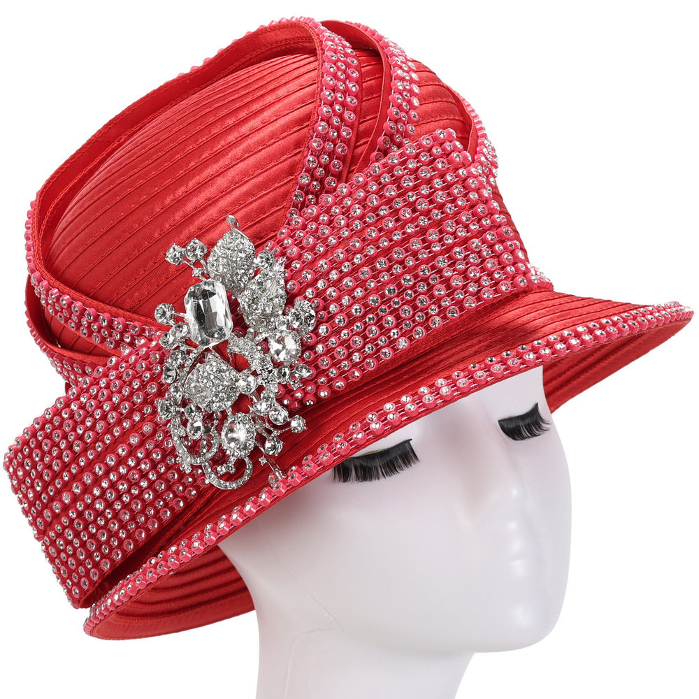 Giovanna Church Hat HR22129-Red - Church Suits For Less