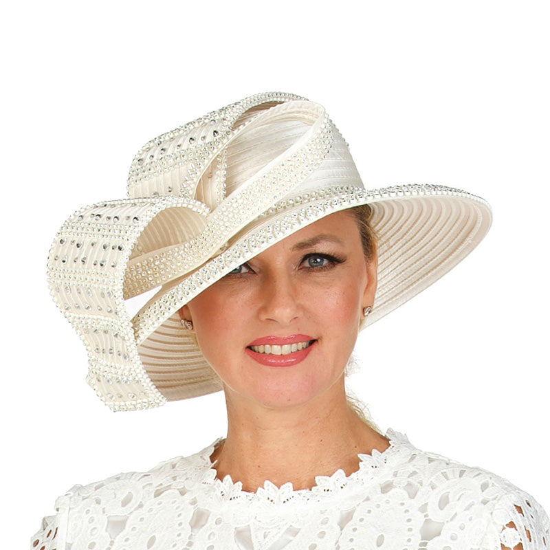 Giovanna Church Hat HR22130-Off-White - Church Suits For Less