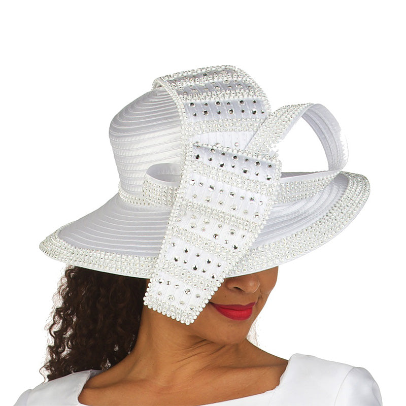 Giovanna Church Hat HR22130-White - Church Suits For Less