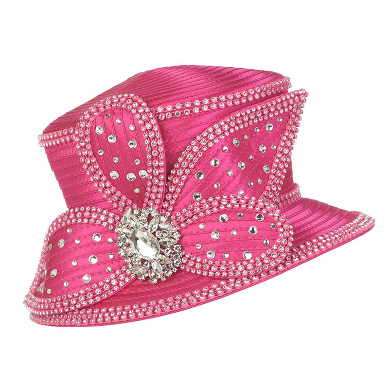 Giovanna Church Hat HR22132-Hot Pink - Church Suits For Less