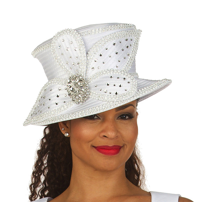 Giovanna Church Hat HR22132-White - Church Suits For Less