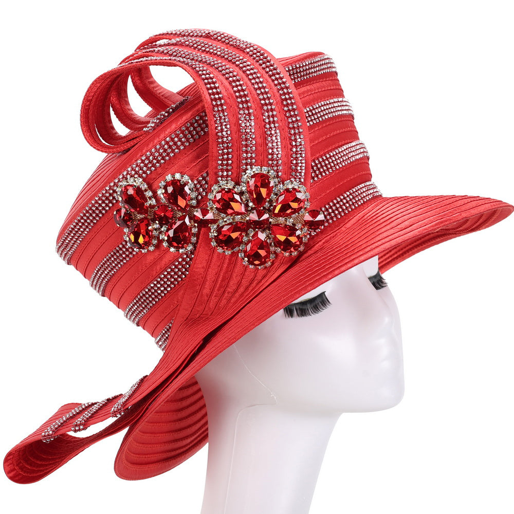 Giovanna Church Hat HR22133-Red | Church suits for less