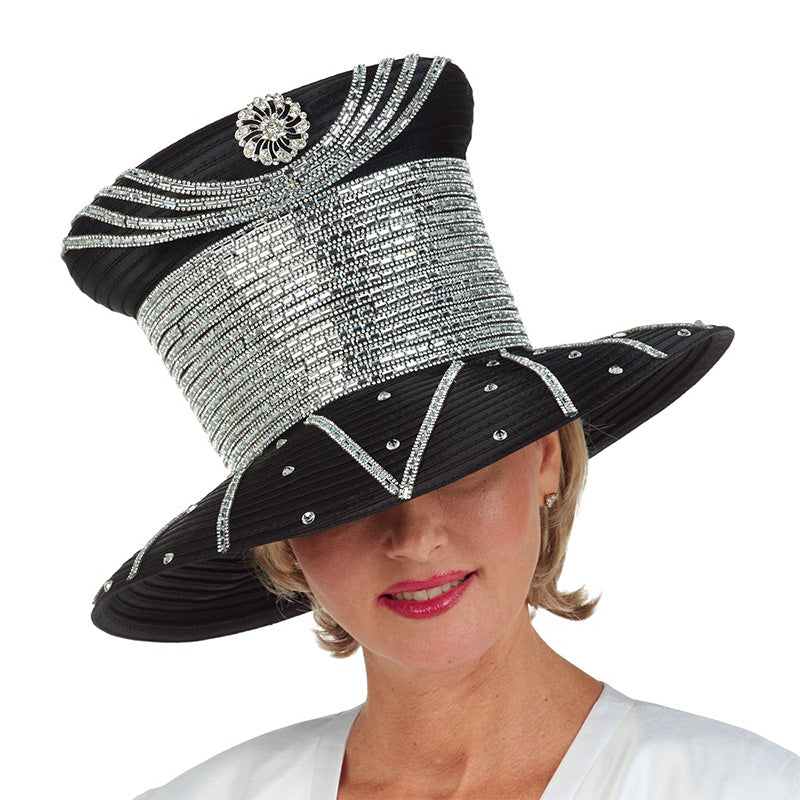 Giovanna Church Hat HR22134C-Black - Church Suits For Less