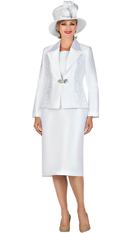 Giovanna Church Suit G1169C-White - Church Suits For Less